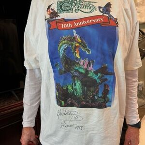 Rare Vintage Enchantica Dragon T-Shirt Signed by Author/Originator Andrew Bill